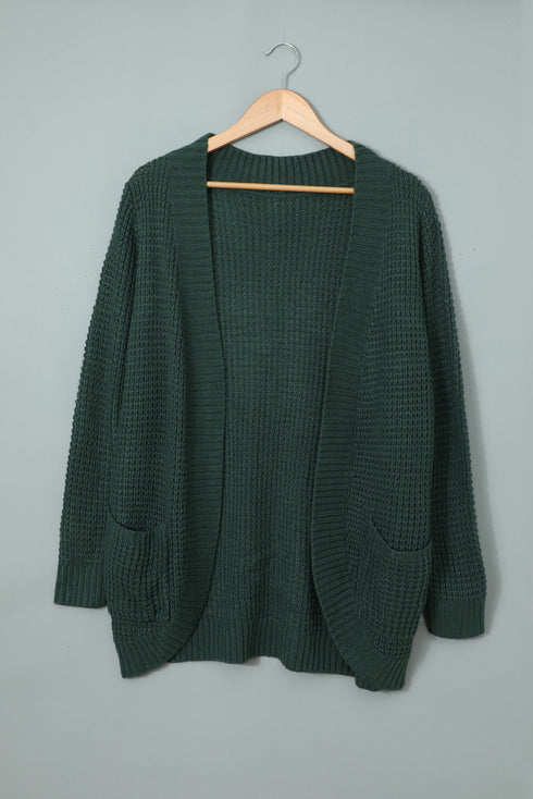 Pocket Knitted Solid Color Cardigan